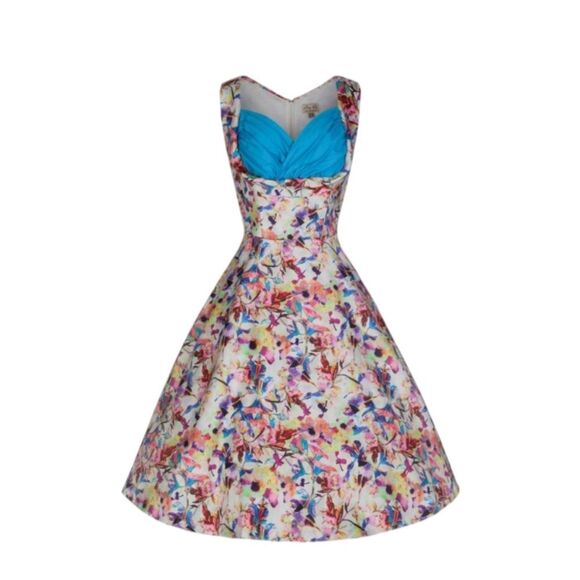 Lindy Bop Ophelia Kaleidoscope Dress 50s Inspired Rockabilly Whimsical Pin-Up - Picture 1 of 13